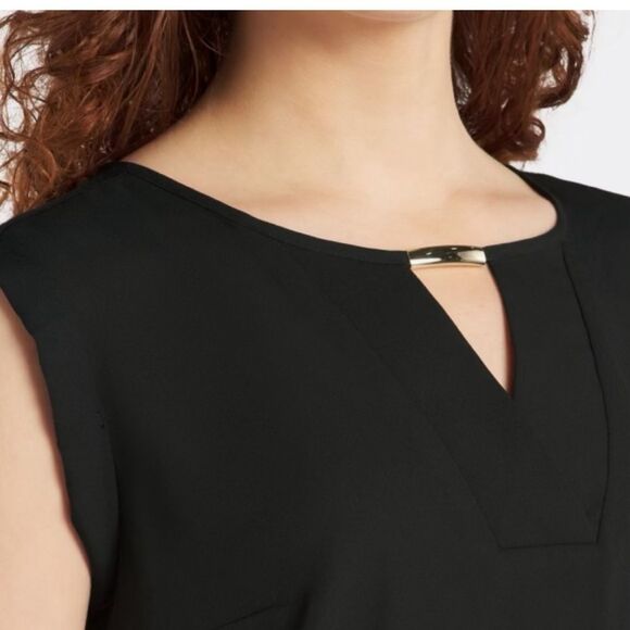 Fortune + ivy Catenia Hardware Detail Blouse black stitch fix size XS NWT - Picture 2 of 5
